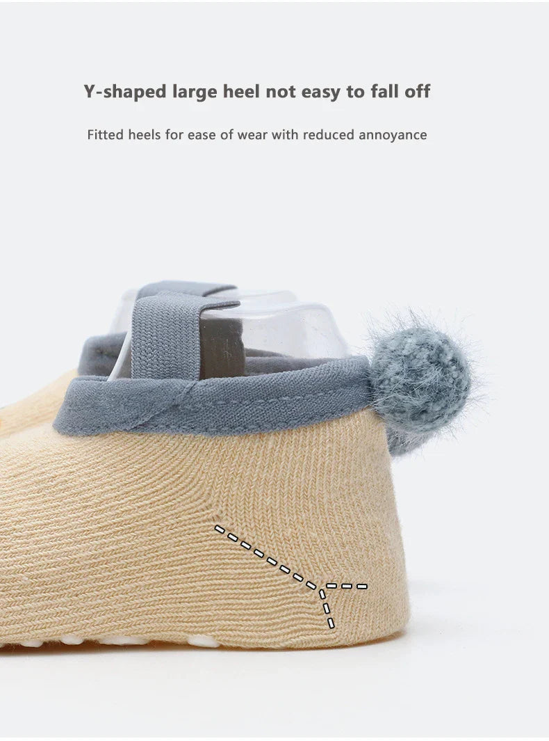 Spring Anti Slip Baby Socks Toddler Kids Floor Socks with Rubber Soles Autumn Newborn Baby Boy Girl Cartoon Cute Ball Warm Socks