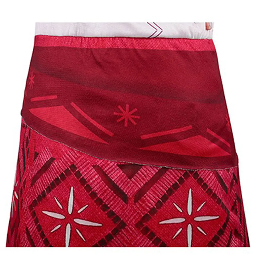 Disney New Movie Moana 2 Dress Christmas Girl Moana Princess Dress Cosplay Girls One-Shoulder Suspender Dress Accessories Set
