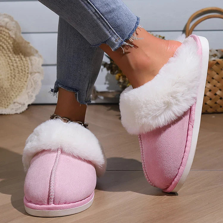 Furry Home Slippers Women 2024 Winter Designer Shoes Ladies Flats Casual Warm Plush House Fur Slides Couple Footwear Large Size