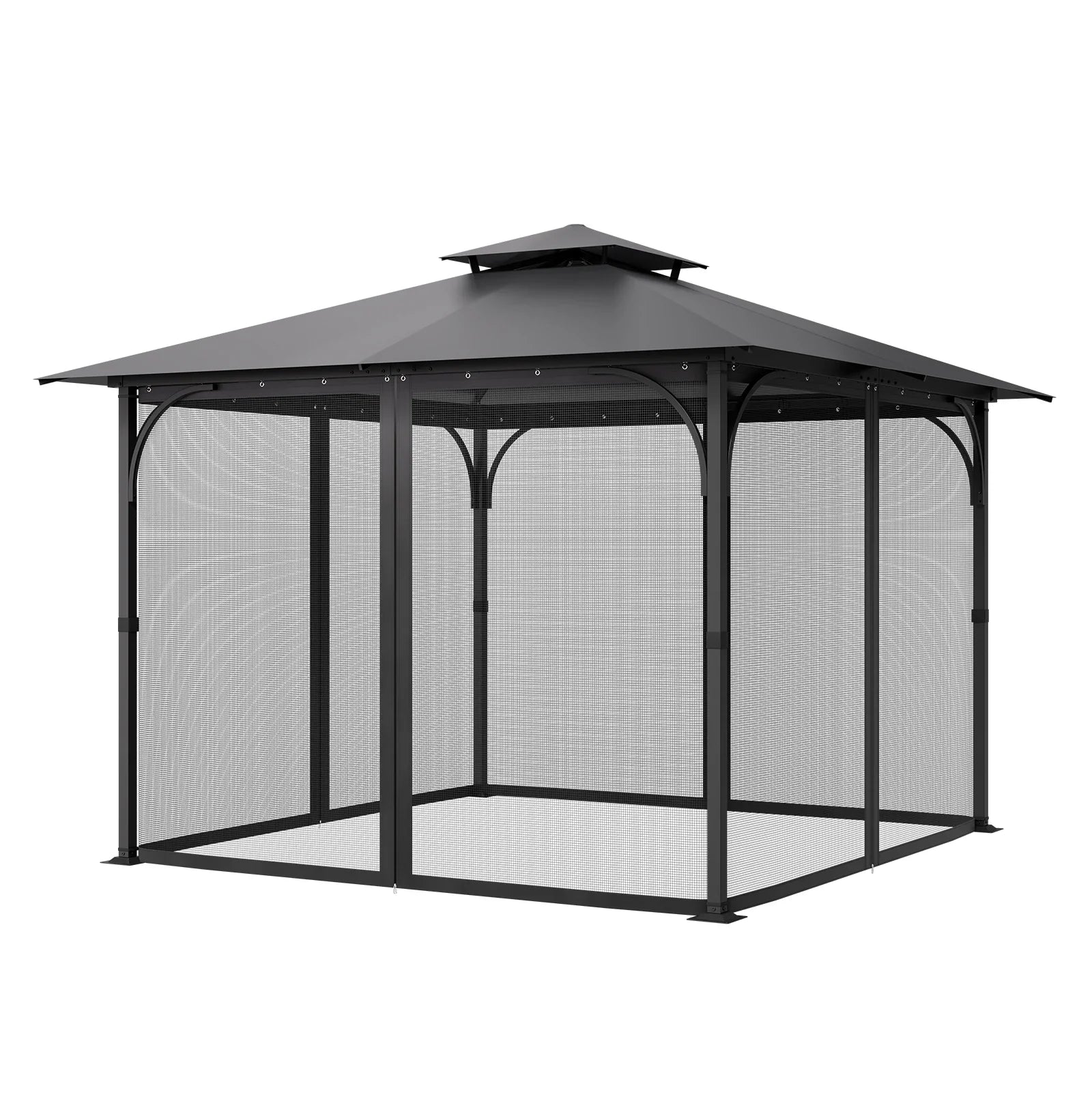 VEVOR Gazebo Netting Replacement Outdoor Garden Gazebo Net 4-Panel Sidewall Mesh Gazebo Curtain with Double Zipper for Garden
