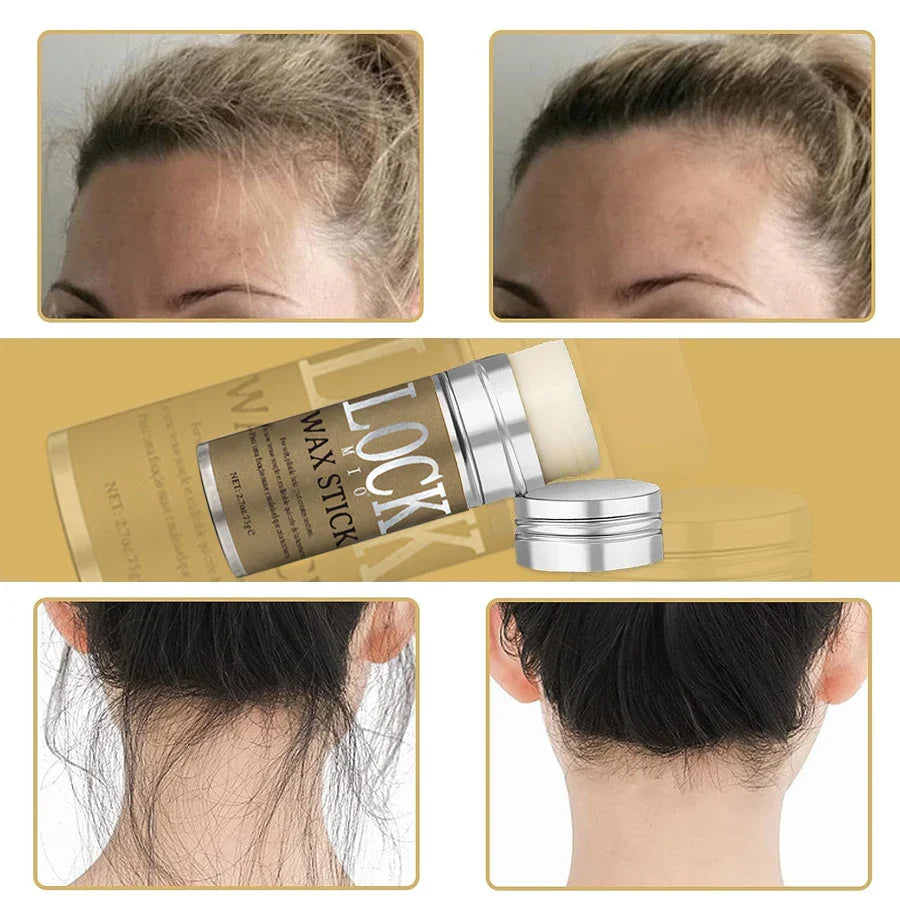 LOCKMIO Wax Stick Natural Coconut Oil Moisturizes Soften Smoothing Styling Flyaway Hair Edge Control Strong Hold Long Lasting