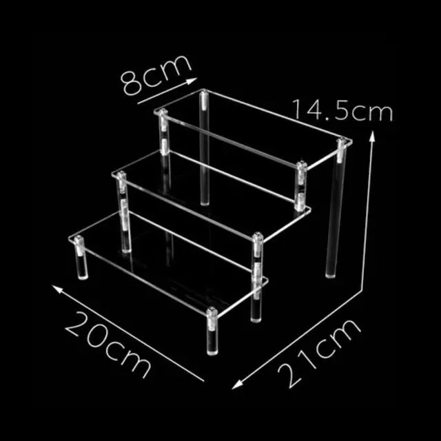 Acrylic Riser Display Stand Perfume Organizer Shelves for Amiibo Funko Figures Toys Cupcake Desserts Collection Cosmetic Jewelry