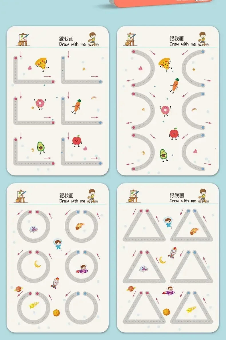 Magical Tracing Workbook Educational Montessori Books for Children Pen Control Training Reusable Calligraphy Copybook for Kids