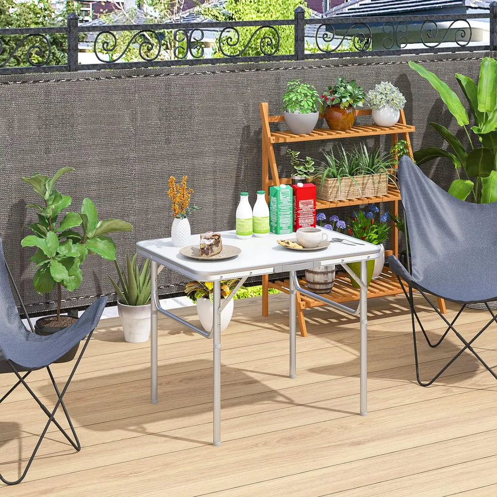 Folding Table Heavy Duty Table Camping Party Picnic Dining Garden,Portable Folding Camping Table, 2.5ft Adjustable Height Table