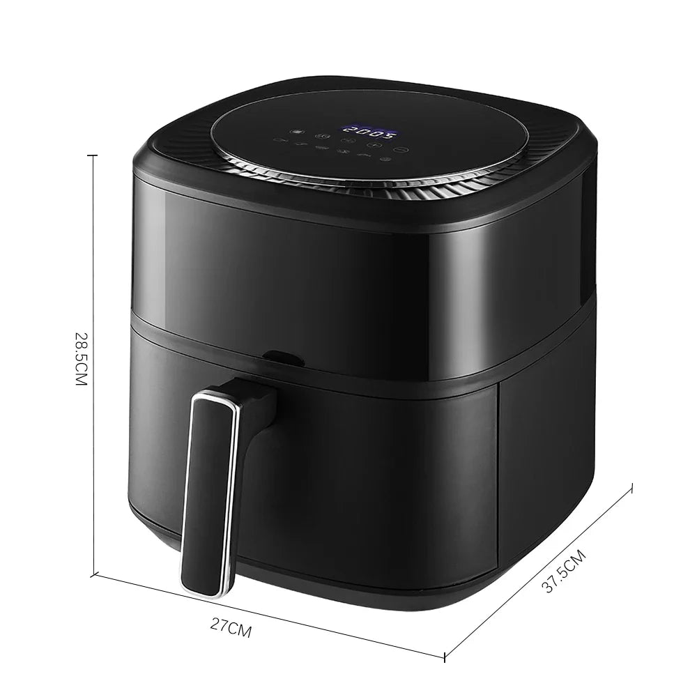 KOMORE 6L Air Fryer with Smart Touch Display & Non-stick Basket & 60 Minutes Timer & 80°C-200°C Adjustable Temperature