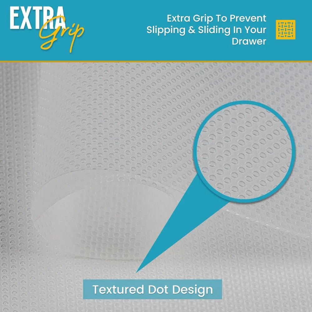 Shelf Liner for Kitchen Cabinets - Non-Slip Waterproof Drawer Liner Mat Easy Clean