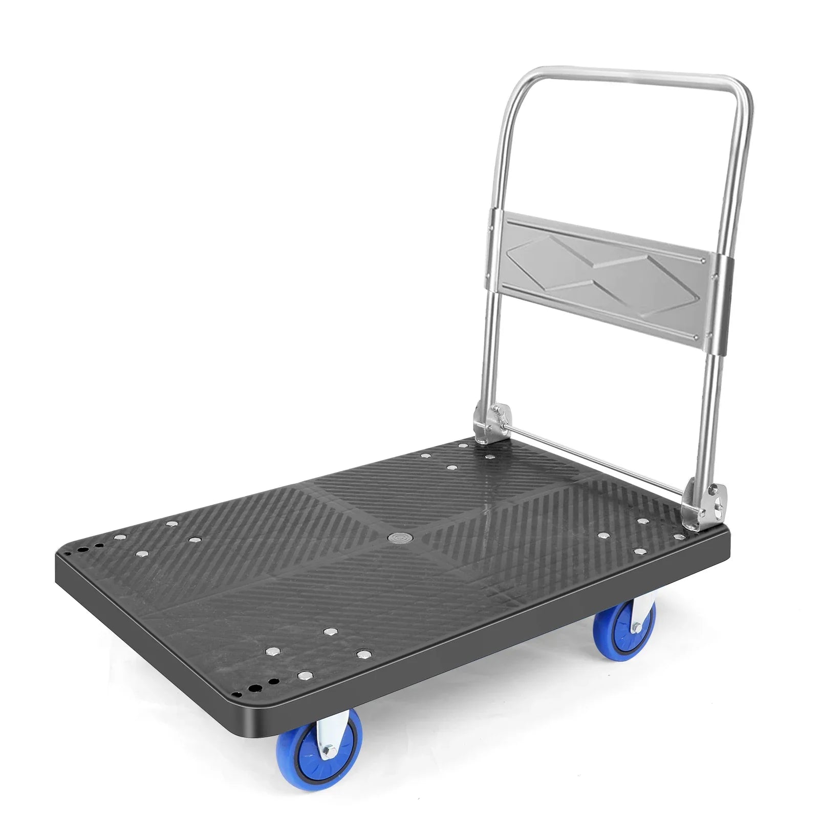 Heavy Duty Shopping Cart Hand Truck Dolly Cart with Wheels Portable Folding Cart Trolley Luggage Cart