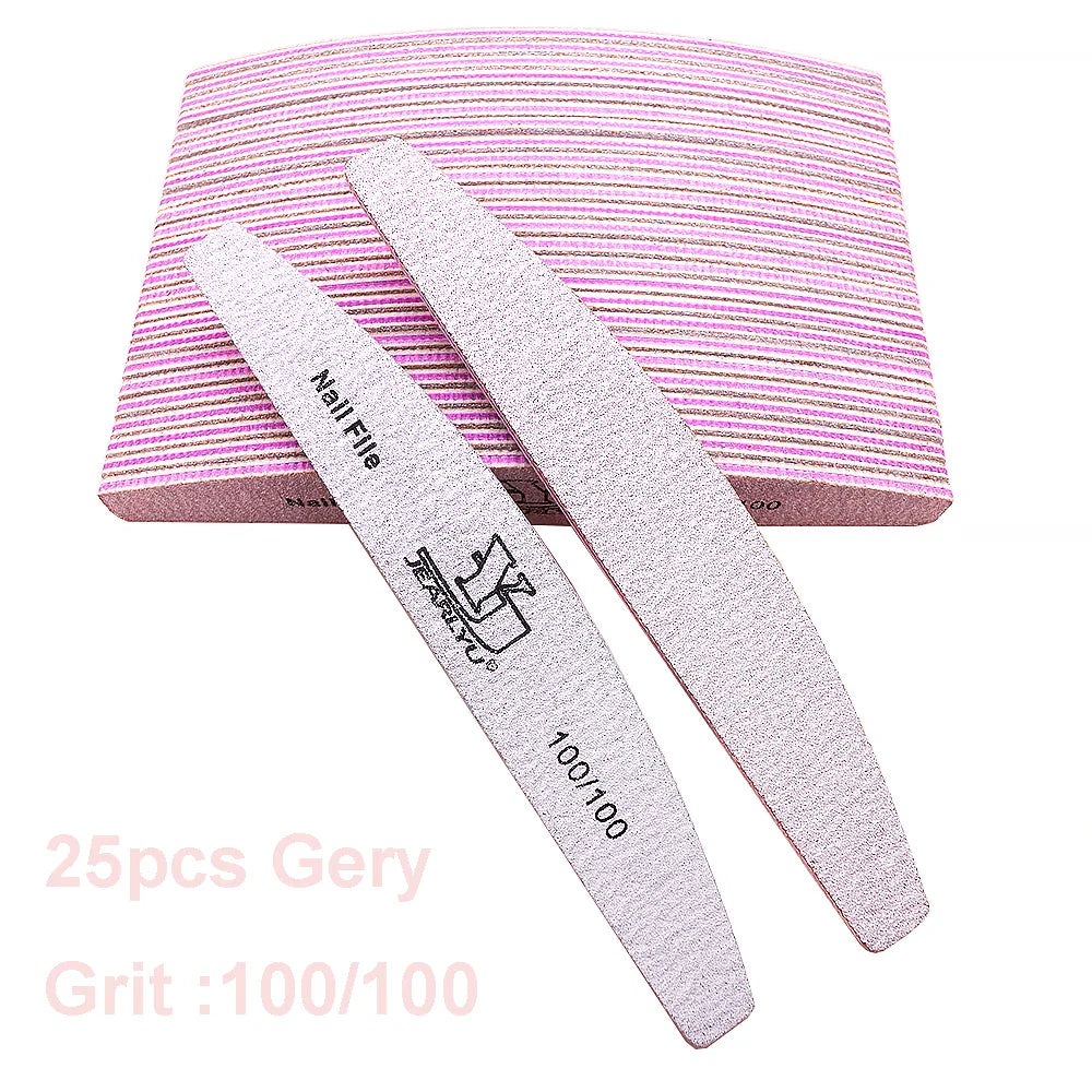 5/25Pcs/Lot Nail File Mix Color 80/100/150/180/240 Grit Professional Sandpaper Cuticle Remover Buffer Files Manicure Tool Set