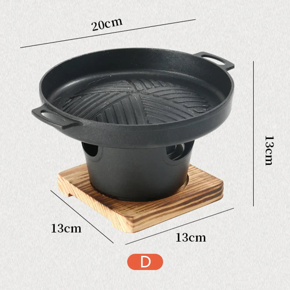 Mini Barbecue Stove Detachable Japanese Alcohol Stove Non-stick BBQ Grill Furnace Roasting Meat Tool for Picnic Camping Stove