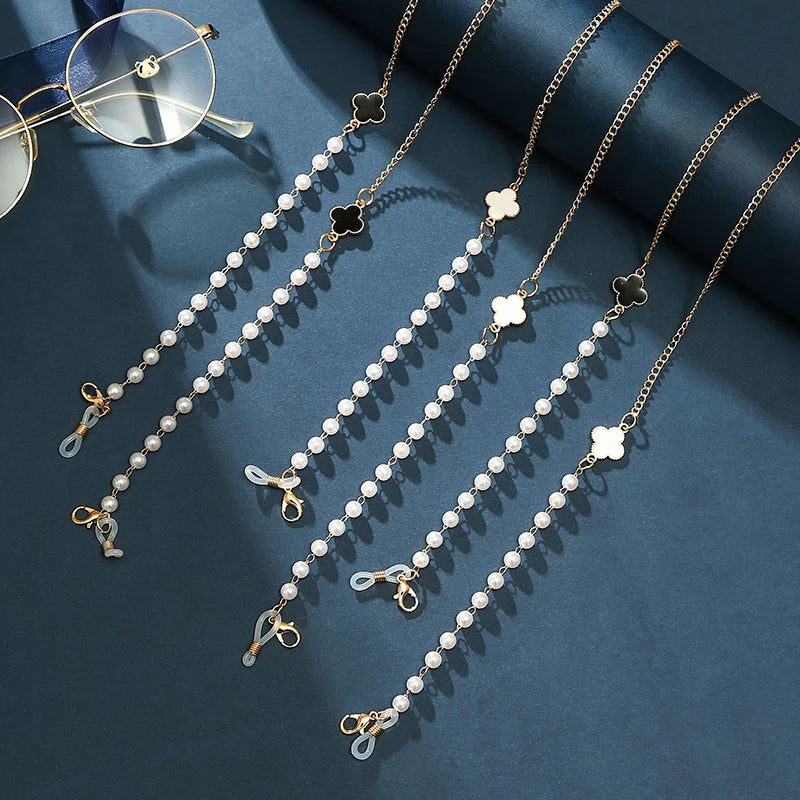 Sunglasses Masking Chains For Women Acrylic Pearl Crystal Eyeglasses Chains Lanyard Glass New Fashion Jewelry Wholesale