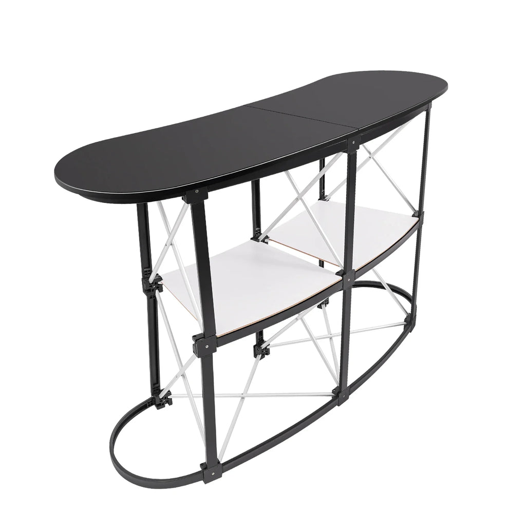 Foldable Tradeshow Table Exhibition Countertop Podium Promotion Table Office Reception Desk School Lecture Table