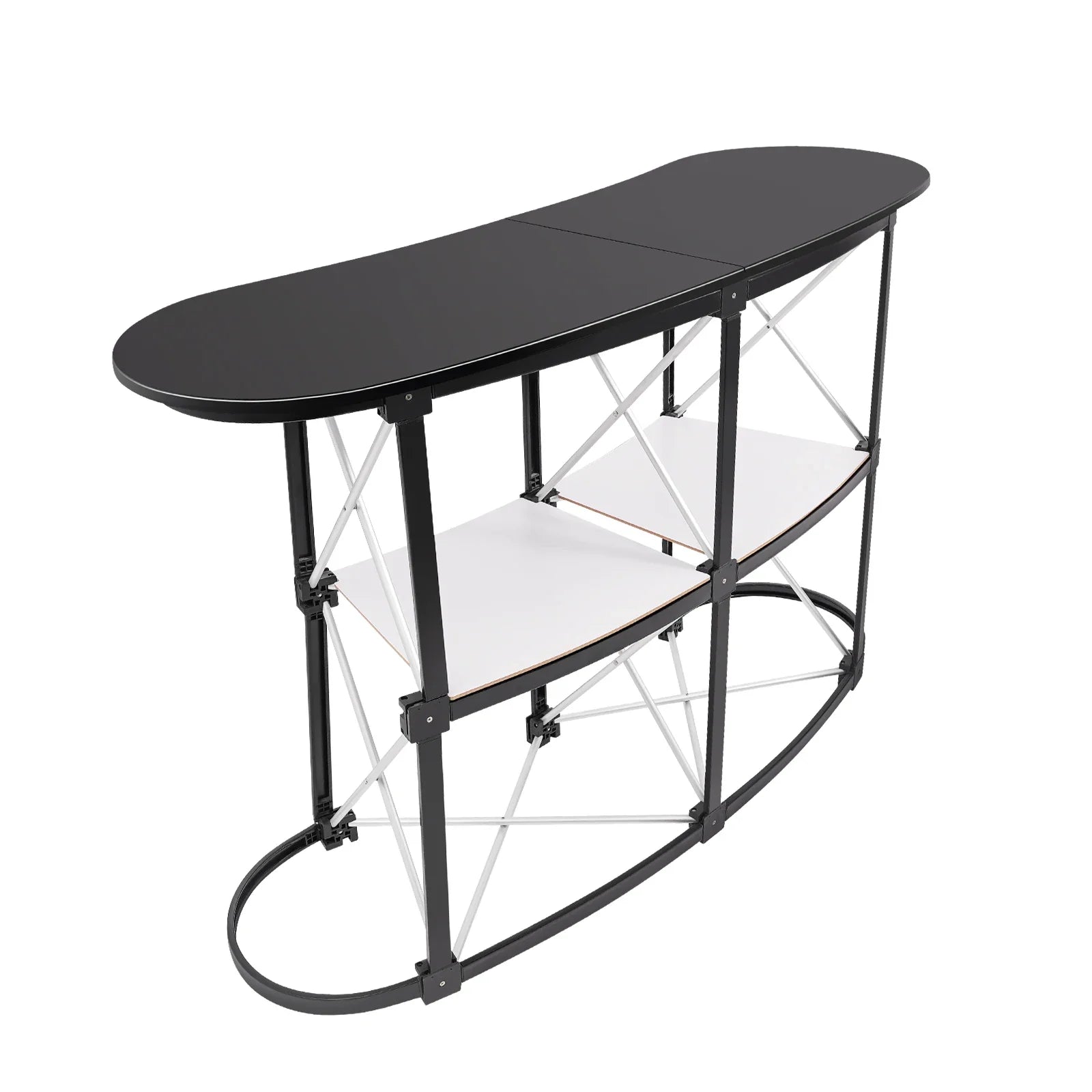 Foldable Tradeshow Table Exhibition Countertop Podium Promotion Table Office Reception Desk School Lecture Table