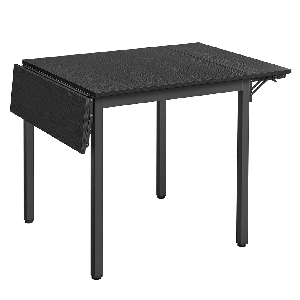 VASAGLE Folding Dining Table, Drop Leaf Extendable, for Small Spaces, Seats 2-4 People, Industrial, 78 x 120 x 76.2 cm