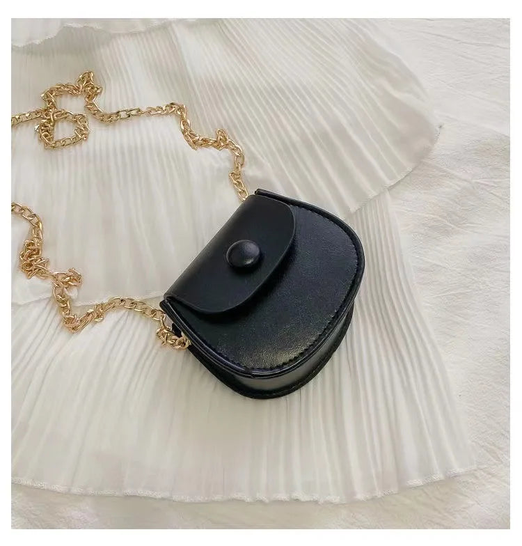 Fashion Kids Children PU Leather Shoulder Bag Lovely Baby Girls Mini Chain Coin Purse Cute Princess Crossbody Bags Small Wallet
