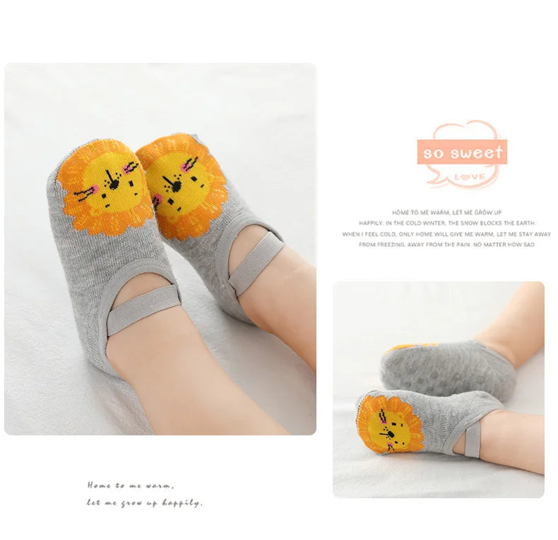 Spring Anti Slip Baby Socks Toddler Kids Floor Socks with Rubber Soles Autumn Newborn Baby Boy Girl Cartoon Cute Ball Warm Socks