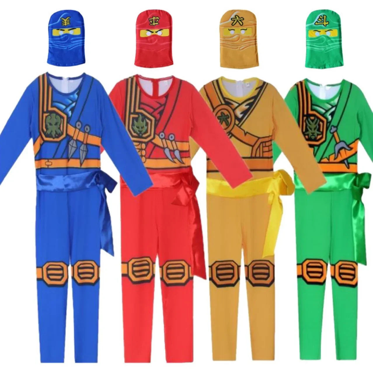Leg Ninja Cosplay Superhero Jumpsuit Kids Anime Ninja Costume Fancy Party Dress Carnival Halloween Costume with Toy Fork