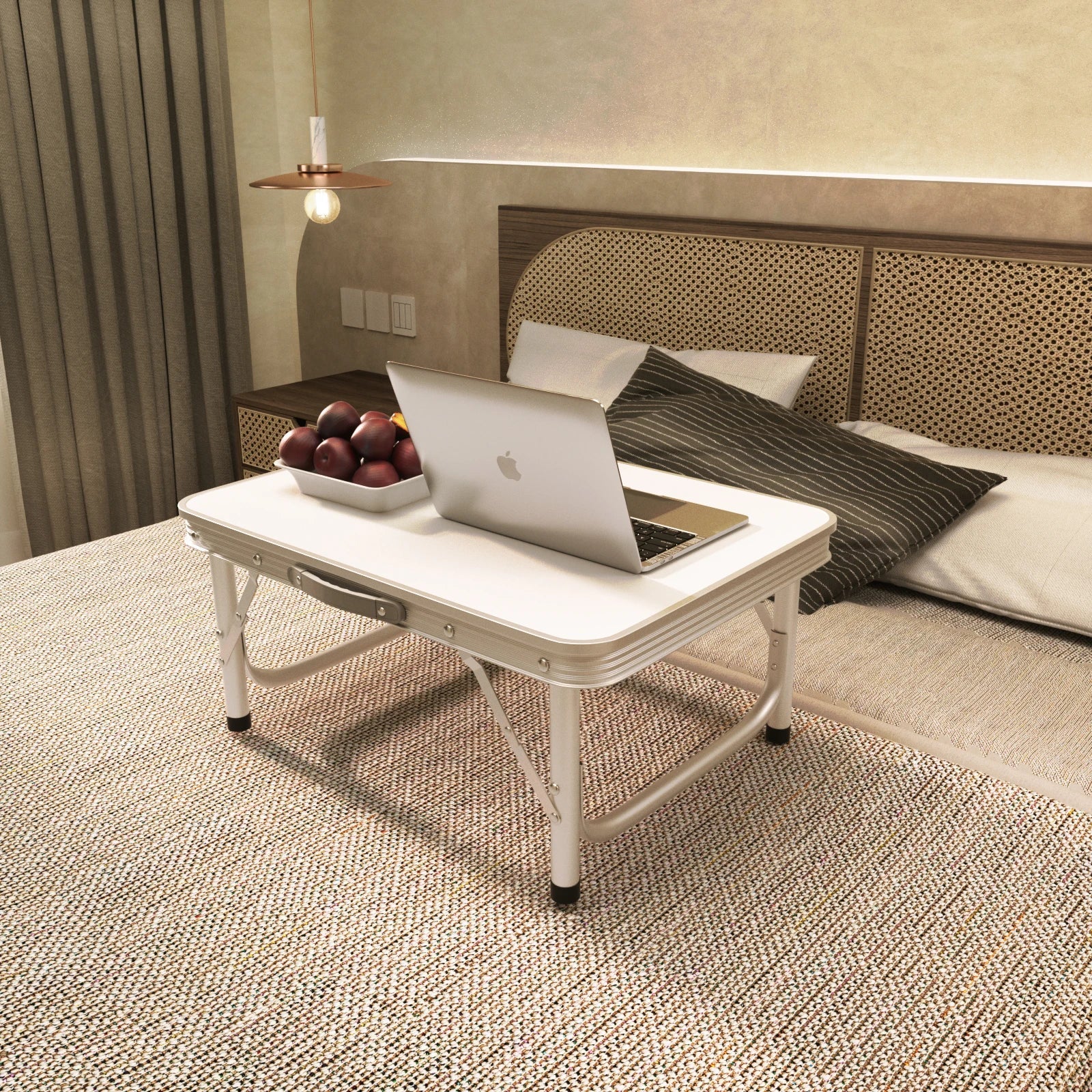 Folding Camping Table Portable Foldable Picnic Table for Outdoor Indoor Garden Lightweight Fold Up Table with 2 Adjustable Heigh