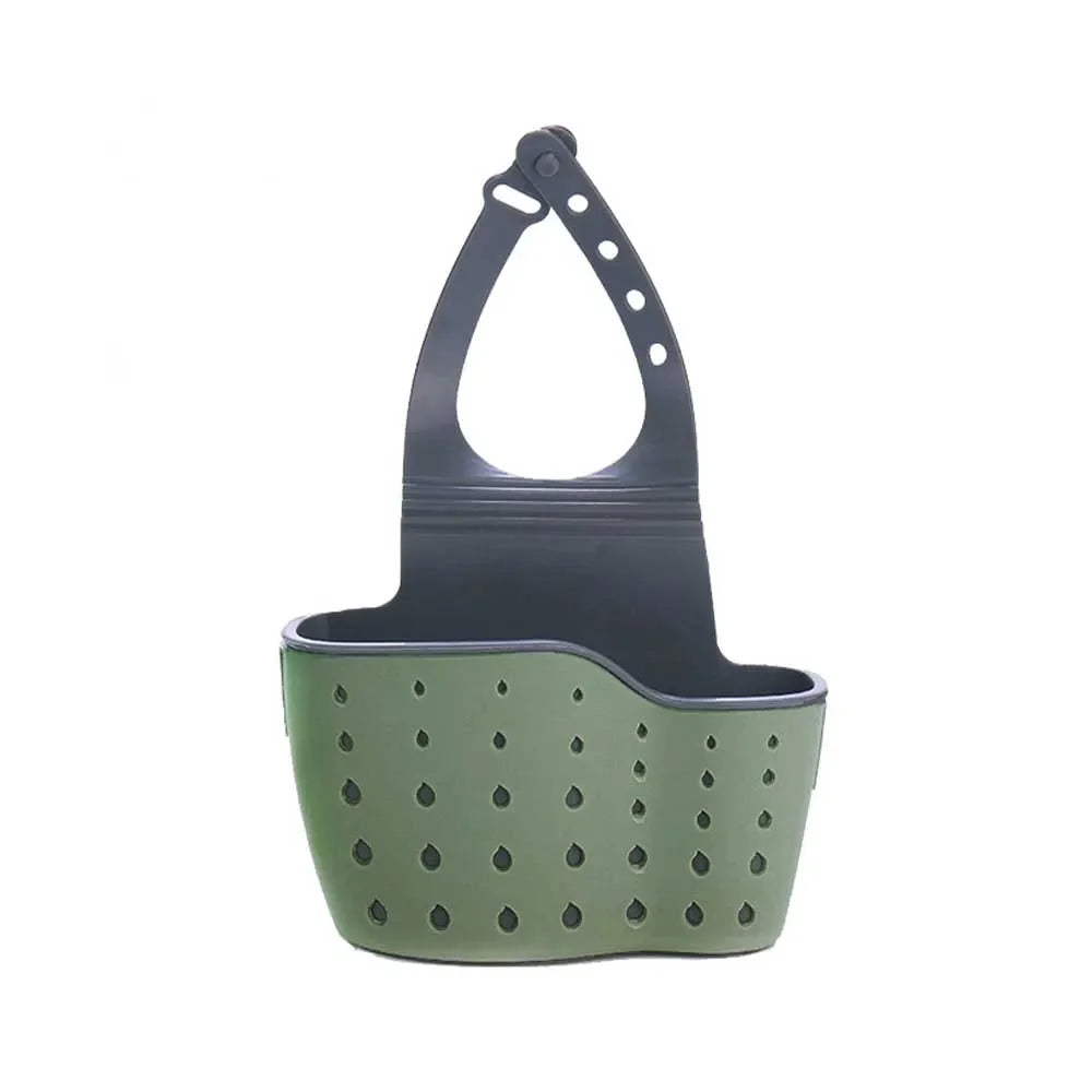 Home Storage Drain Basket Kitchen Sink Holder Adjustable Soap Sponge Shlf Hanging Drain Basket Bag Kitchen Accessories