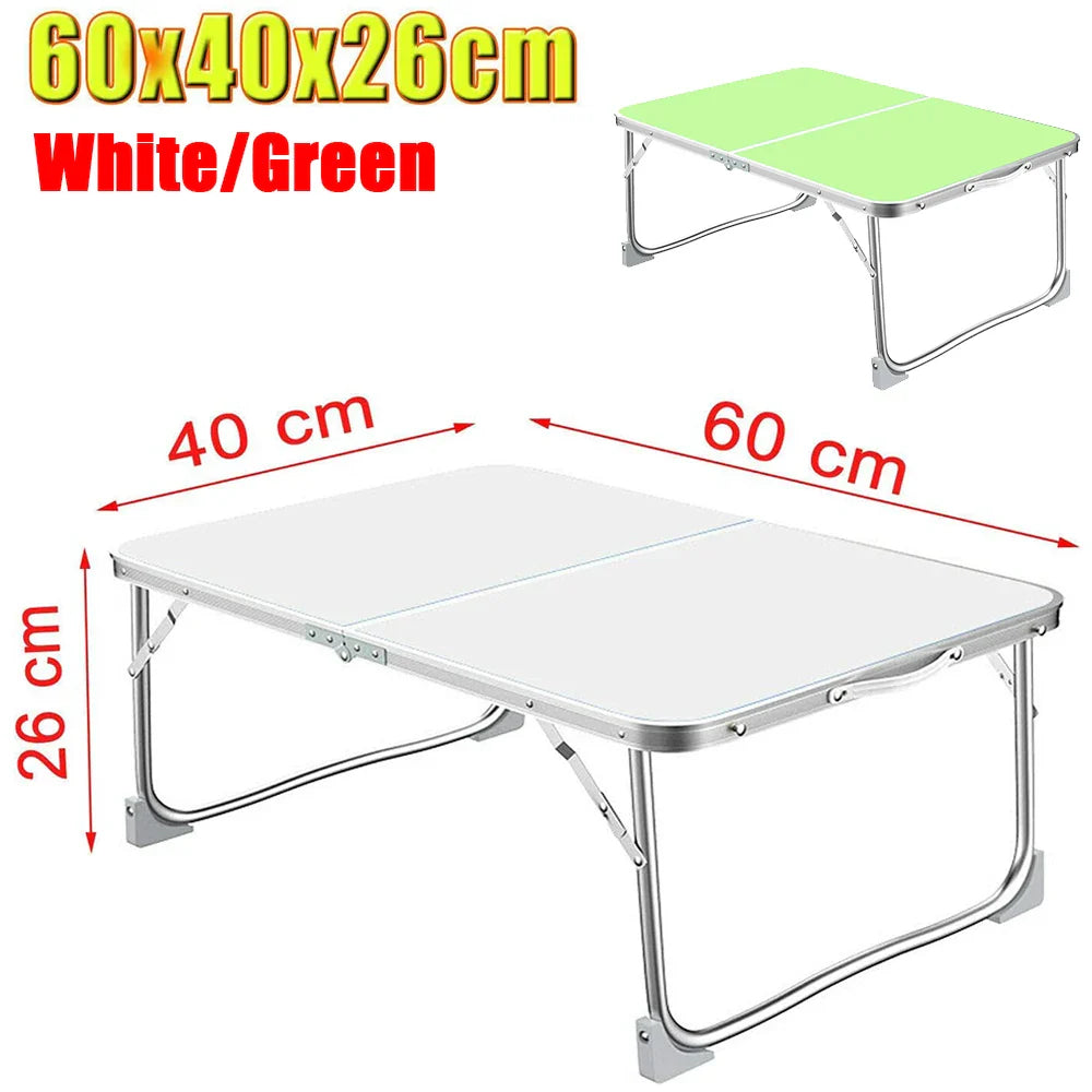EFAN Small Folding Picnic Camping Table 60x40x26cm, Aluminium Lightweight Foldable Picnic Laptop Bed Travelling Portable Table