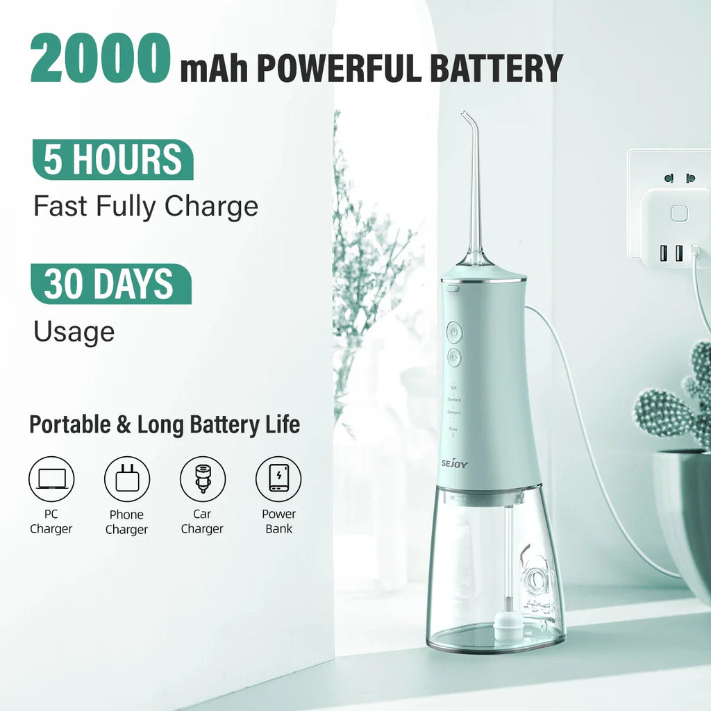Oral Irrigator Portable Dental Water Flosser Thread Teeth Pick Mouth Washing Machine Rechargeable IPX7 Waterproof Teeth Cleaner