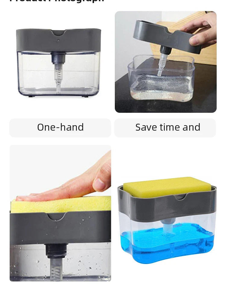 Kitchen Detergent Press Portable Soap Dispenser Pak Clean Cloth Dishwashing Pot Soap Dispenser Cleaning Tool