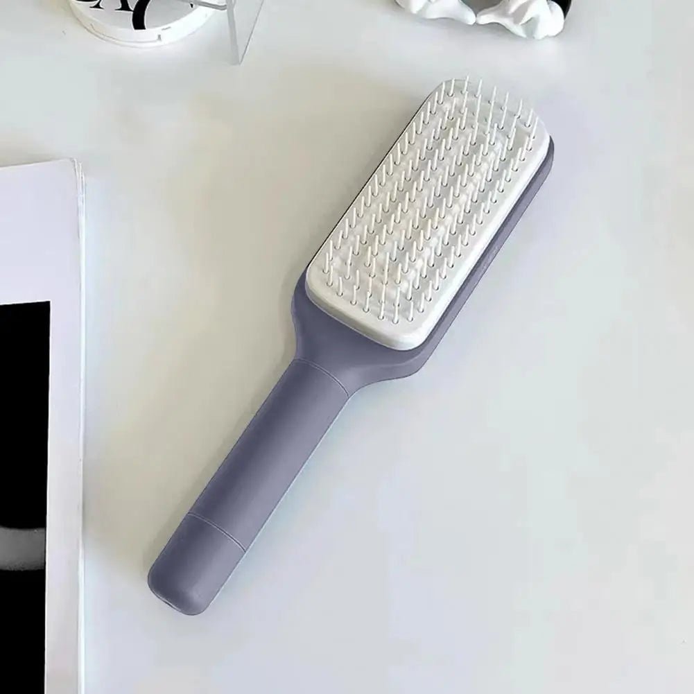Large Massage Comb One-Key Self Cleaning Hair Brush Anti-static Scalp Massage Hair Comb Women Hairdressing Telescopic Comb