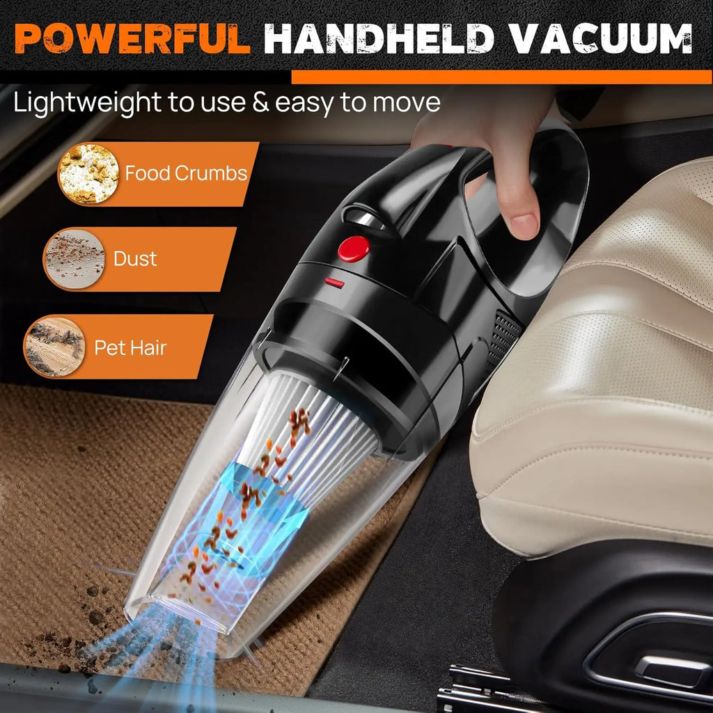 Car Vacuum Cleaner Wireless - Portable Handheld Hoover 8000PA Strong Suction 65W Cordless