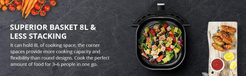 Air Fryer Oven Digital Large 7.7L Rapid Air Circulation,Air Fryers With Touch Screen Viewable Window Dishwasher Safe Accessories