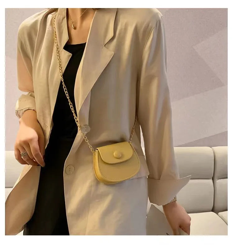 Fashion Kids Children PU Leather Shoulder Bag Lovely Baby Girls Mini Chain Coin Purse Cute Princess Crossbody Bags Small Wallet