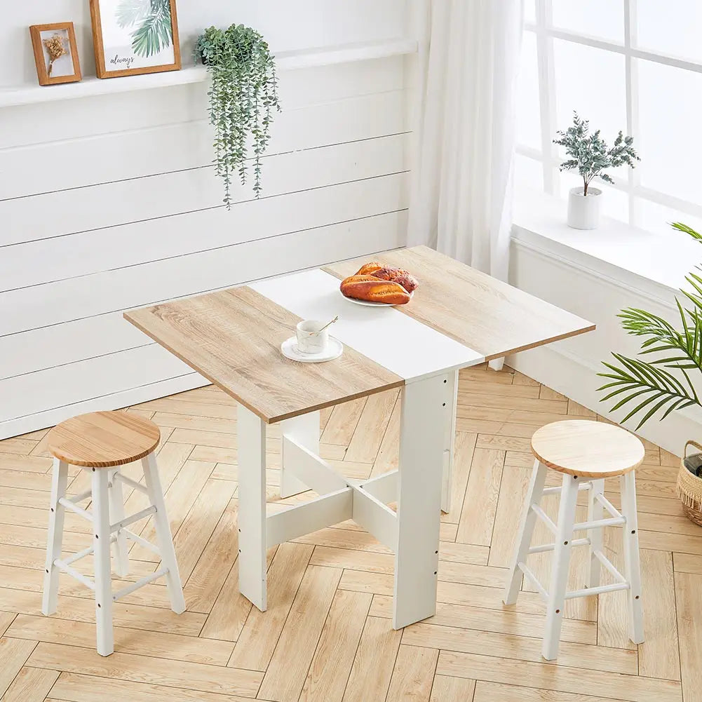 Haodirect multifunctional foldable and expandable dining table wooden kitchen table saves space