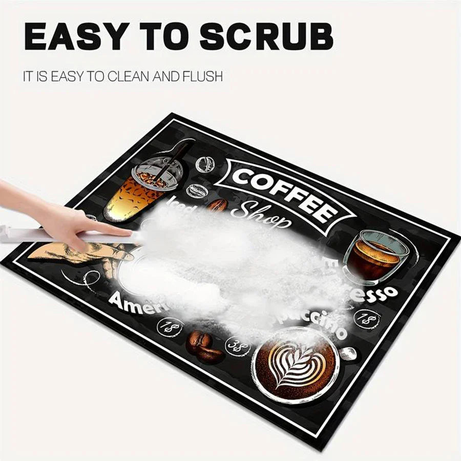 1pc creative pattern printed coffee machine mat kitchen counter quick water absorption utensil drying mat desktop drainage mat