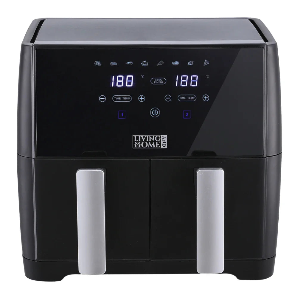 KOMORE 8L 1700W Touch Screen Dual Basket Air Fryer 80°C-200°C Adjustable Temperature & 30min Timer Setting &Automatic Shutoff
