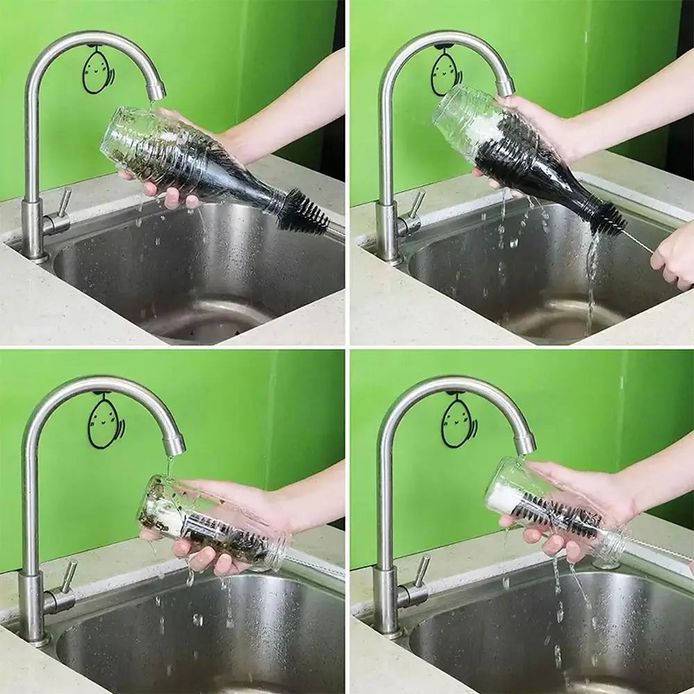 Soda Stream Bottle Brush With Beechwood Handle Glassware Jars Cleaner Kitchen Cleaning Tool Drink Wineglass Cup Cleaning Brush