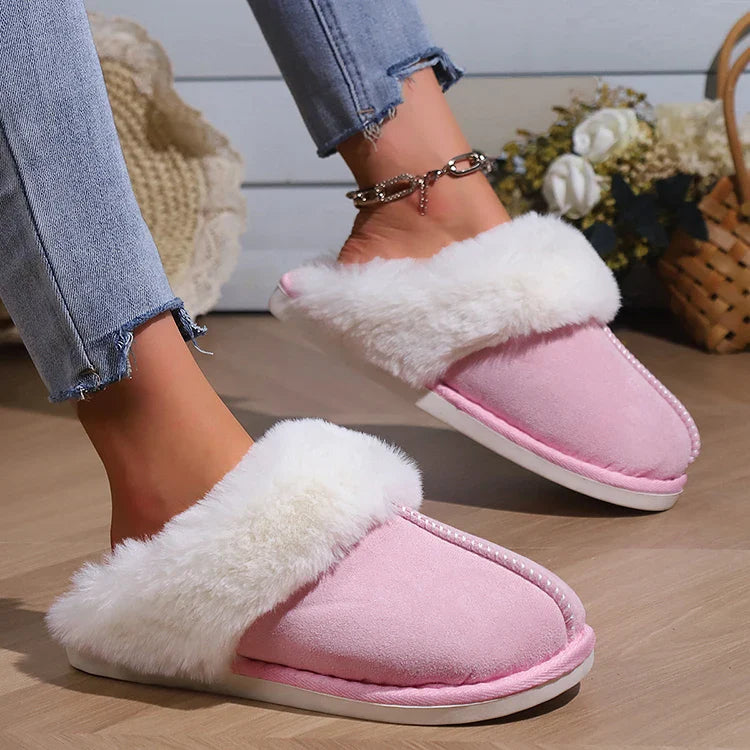 Furry Home Slippers Women 2024 Winter Designer Shoes Ladies Flats Casual Warm Plush House Fur Slides Couple Footwear Large Size