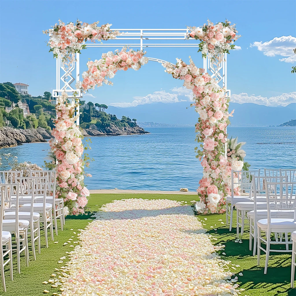 Modern White Wedding Arch Archway Stand Celebration Ceremony Backdrop Stand Garden Trellis Proposal, Bridal Party