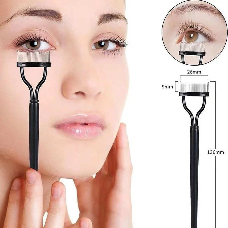 Eyelash Separator Metal Teeth Straight Eyelash Curler Beauty Makeup Stainless Eyelash Brush Comb Mascara Curl Makeup Tool