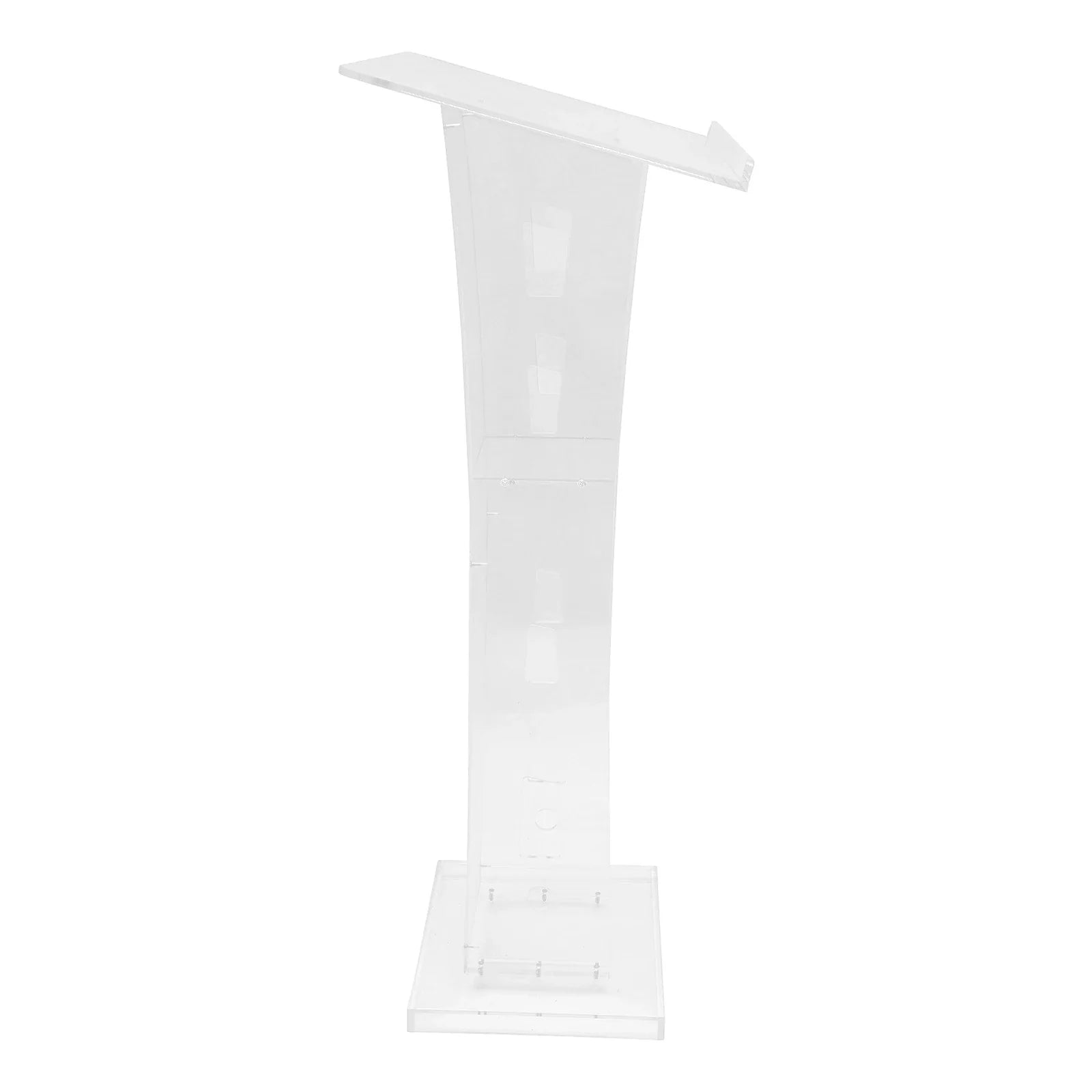 Acrylic Podium Floor Standing Clear Lecterns W/ Storage Shelf School Stand Desk Church Pulpit Office Lecture Table 43in H