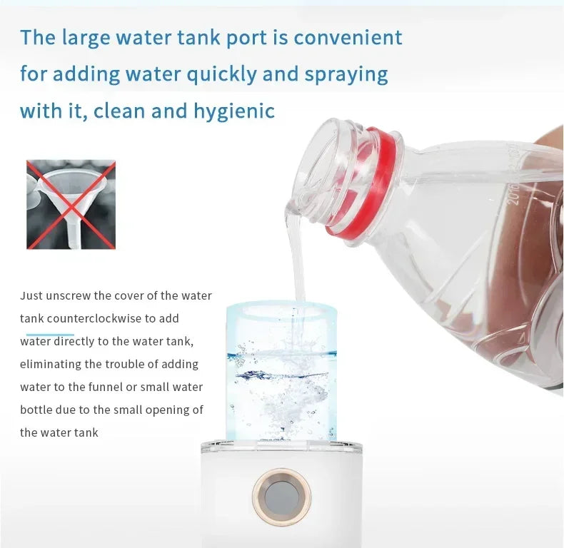 Mini Portable Humidifier Nano Mister Facial Steamer Device Beauty Spray Hydrating Apparatus Cold Spray Apparatus Rechargeable