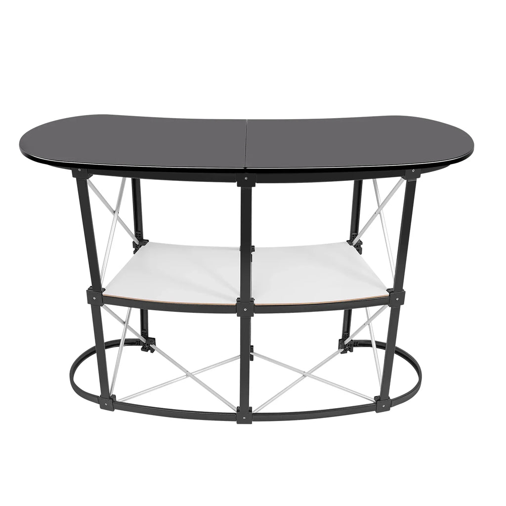Foldable Tradeshow Table Exhibition Countertop Podium Promotion Table Office Reception Desk School Lecture Table