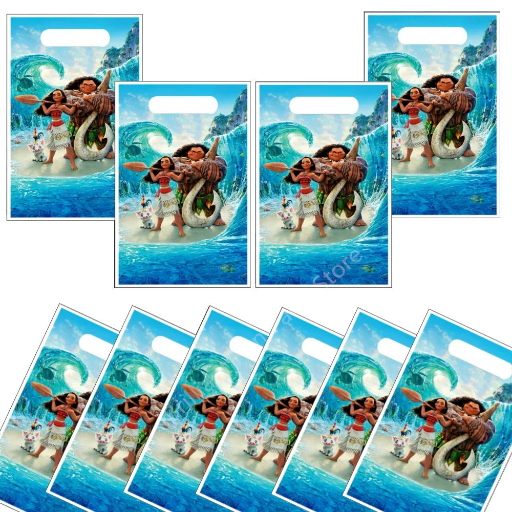 Disney Moana Birthday Party Decorations Princess Theme Candy Loot Bag Gift Bag Kids Girls Baby Shower Moana Maui Party Supplies