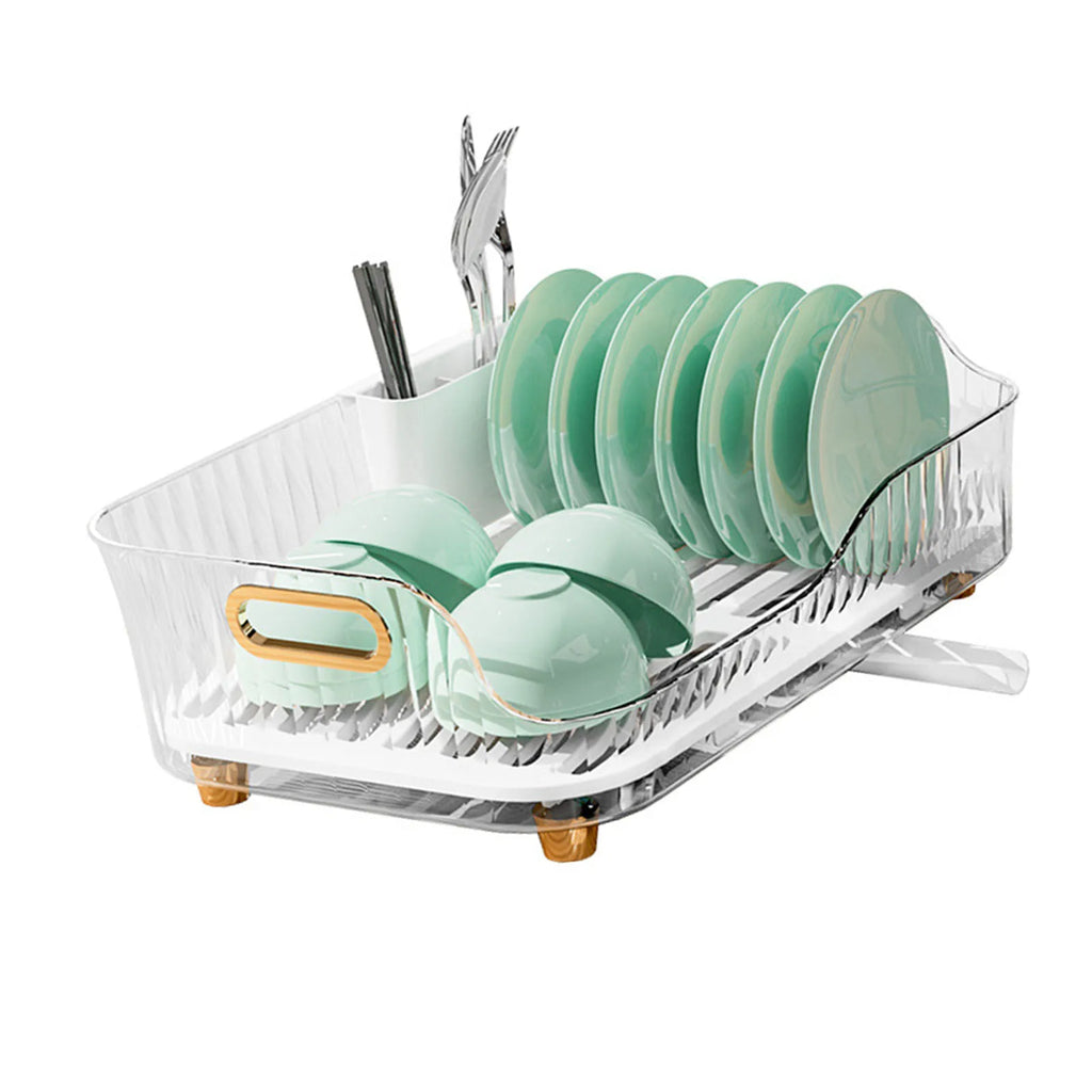Dish Drying Rack Bowl Plate Storage Dish Drainer Rack with Drainboard for Kitchen Counter and Sink
