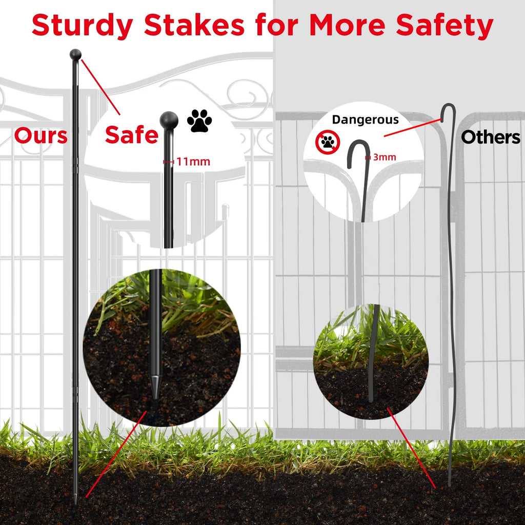 Heavy Duty Metal Dog Playpen, Foldable, 8 Panels, Pet, Animal, Kennel Pen, Fence with Gate for Indoor and Outdoor