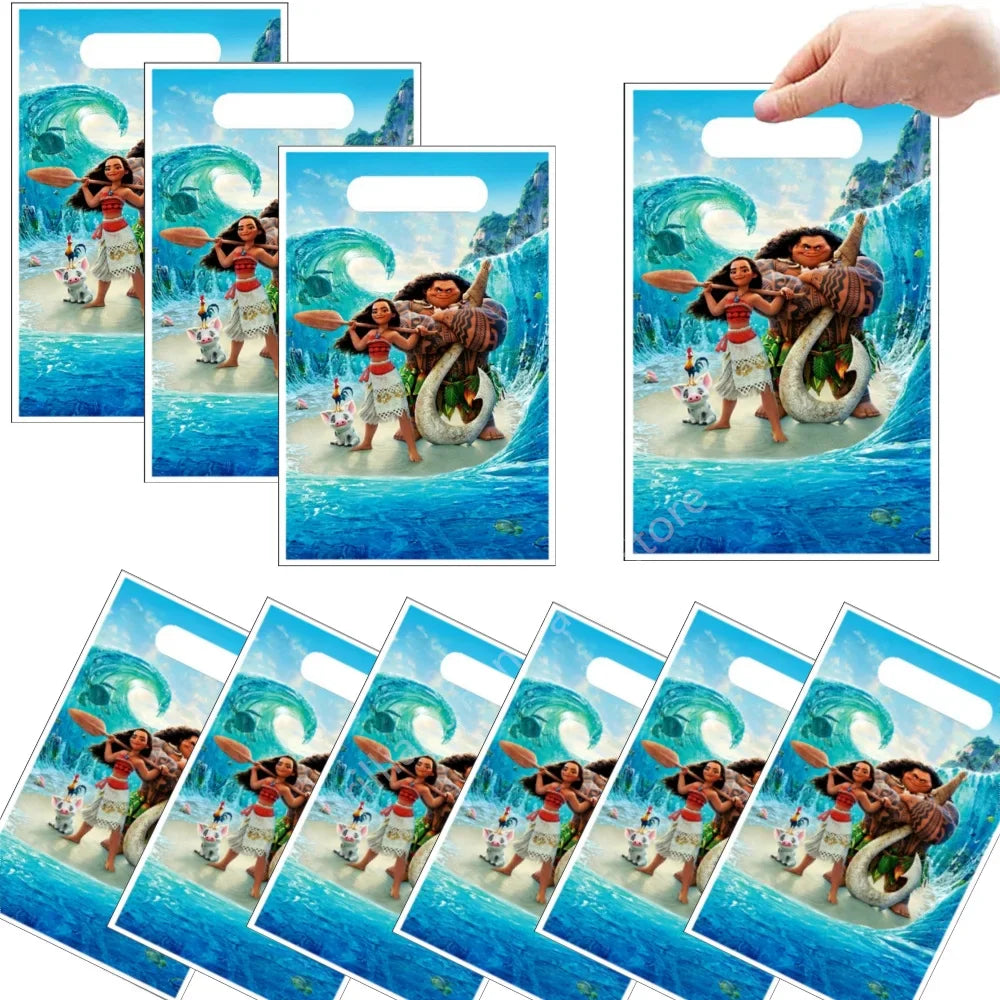Disney Moana Birthday Party Decorations Princess Theme Candy Loot Bag Gift Bag Kids Girls Baby Shower Moana Maui Party Supplies