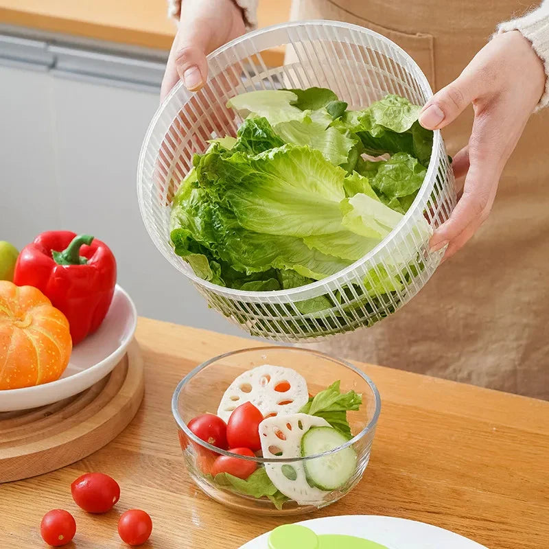 Vegetables Salad Spinner Lettuce Leaf Vegetable Dehydrator Greens Washer Dryer Drainer Crisper Strainer For Washing Drying Leafy