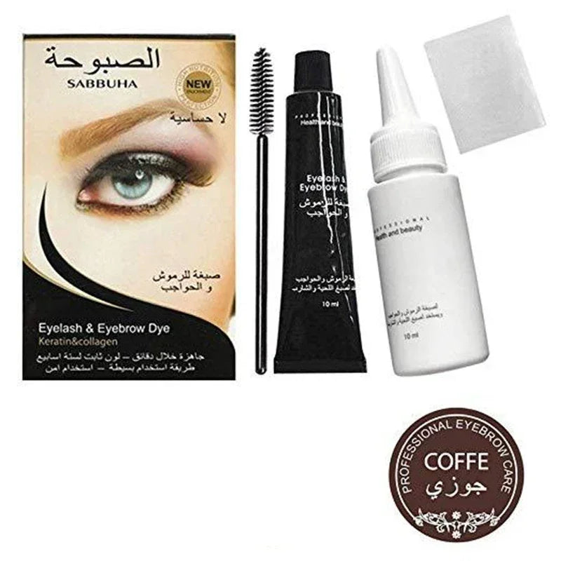 Professional Eyelash Eyebrow Dye Gel - 15-Minute Fast Tint Brown Black Color Cream Kit
