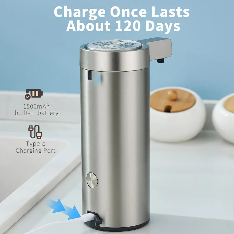 Kitchen Soap Machine Automatic Sensor Out of Hand Sanitizer Smart Electric Body Wash Soap Dispenser 304 Stainless Steel