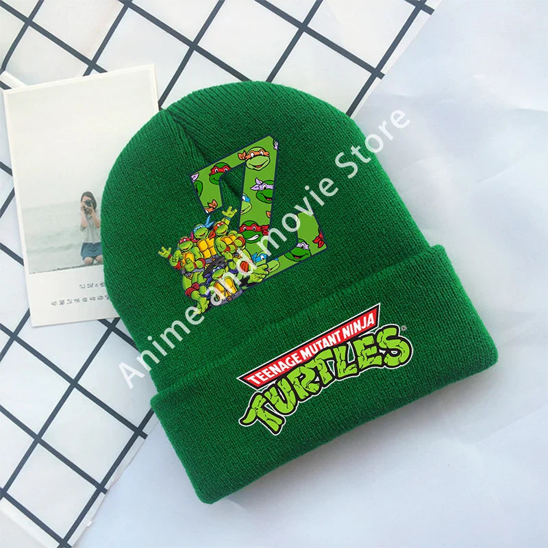 Ninja Turtles Boys Knitted Hats Children Headgear Cotton Winter Cute Woolen Cap Student Bonnet Cartoon Anime Kids Birthday Gifts