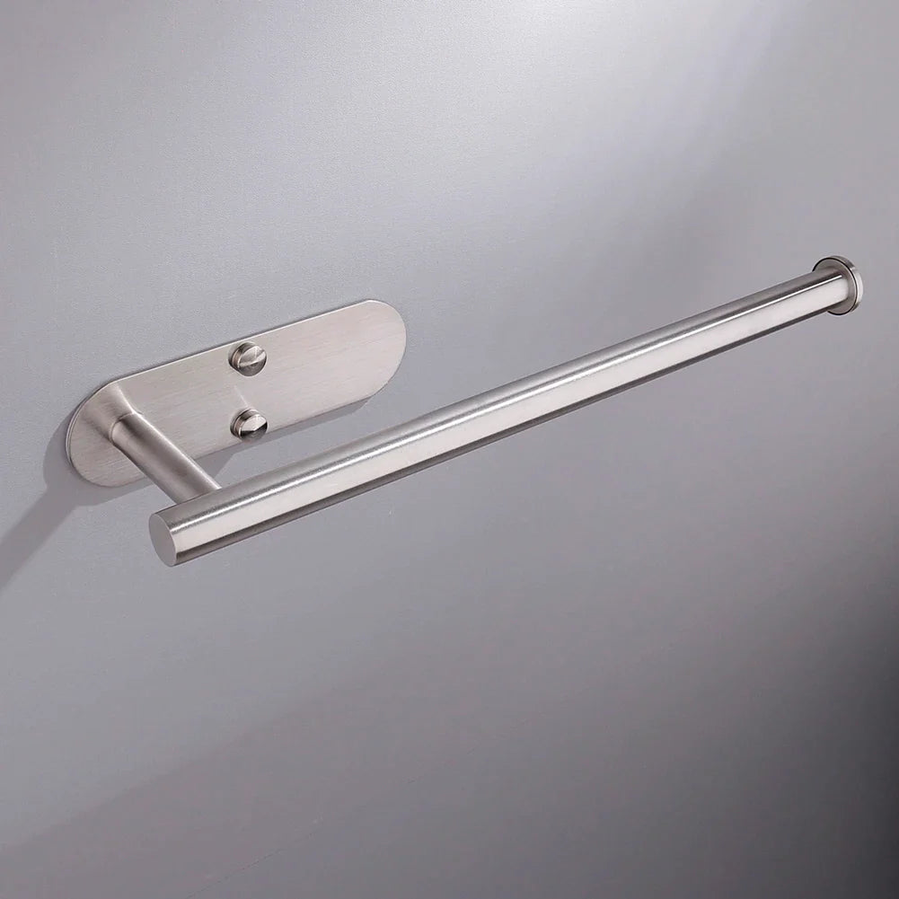 Adhesive Toilet Roll Paper Holder Organizer Wall Mount Storage Stand Kitchen Bathroom No Drill Tissue Towel Dispenser Stainless