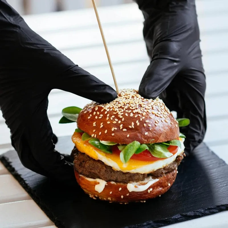 30/60/100PCS Disposable black nitrile gloves,waterproof black nitrile gloves for household cleaning,kitchen cooking tools