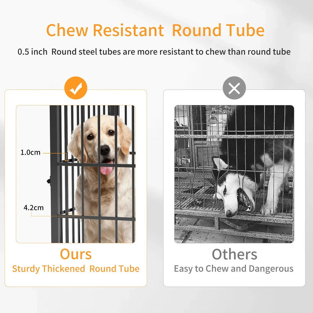 Furniture Style Dog Cage XXL Wooden Pet Kennel End Side Table with Tray and 3 Doors for Medium to Large Dogs